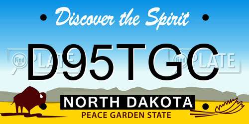 D95TGC North Dakota License Plate