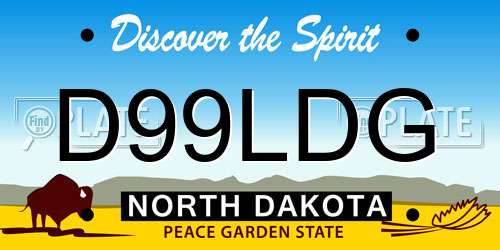 D99LDG North Dakota License Plate