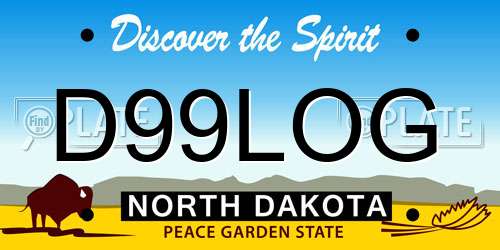 D99LOG North Dakota License Plate