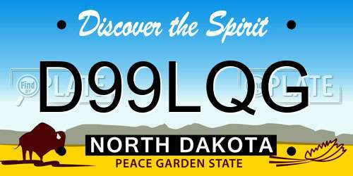 D99LQG North Dakota License Plate