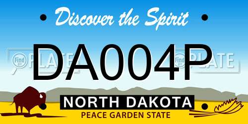 DA004P North Dakota License Plate