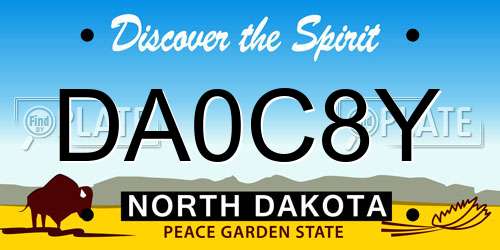 DA0C8Y North Dakota License Plate
