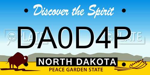 DA0D4P North Dakota License Plate
