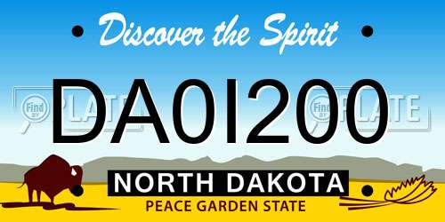 DA0I200 North Dakota License Plate