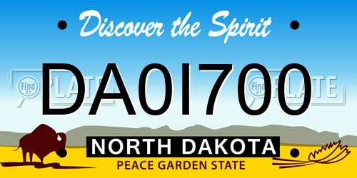 DA0I700 North Dakota License Plate