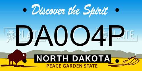 DA0O4P North Dakota License Plate