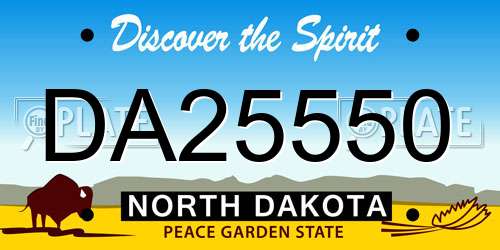 DA25550 North Dakota License Plate