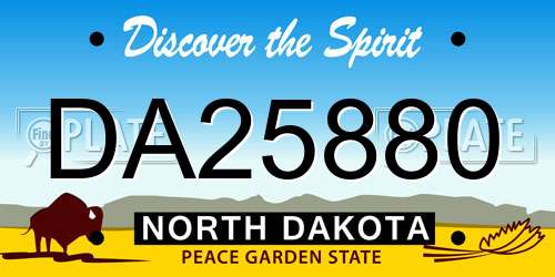DA25880 North Dakota License Plate