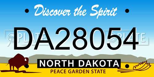 DA28054 North Dakota License Plate