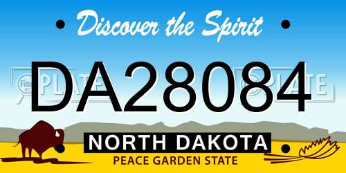 DA28084 North Dakota License Plate