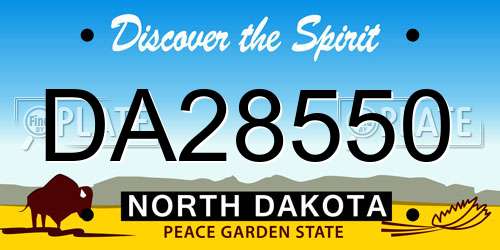 DA28550 North Dakota License Plate