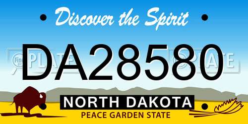 DA28580 North Dakota License Plate