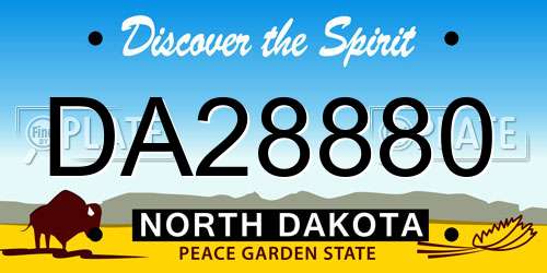 DA28880 North Dakota License Plate