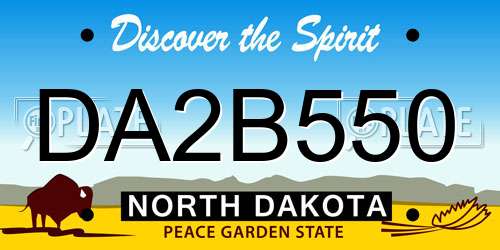 DA2B550 North Dakota License Plate