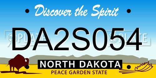 DA2S054 North Dakota License Plate