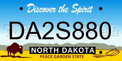 DA2S880 North Dakota License Plate
