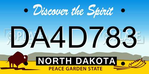 DA4D783 North Dakota License Plate