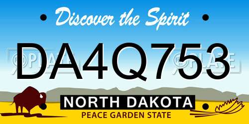 DA4Q753 North Dakota License Plate