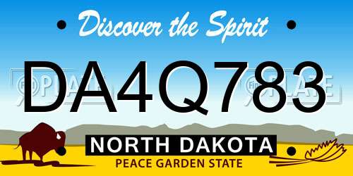 DA4Q783 North Dakota License Plate