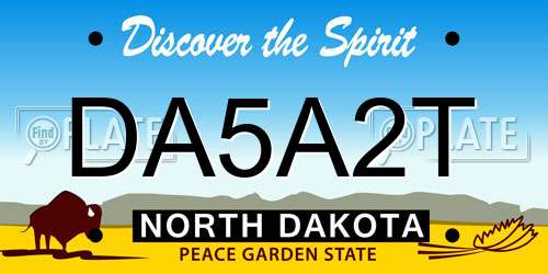 DA5A2T North Dakota License Plate