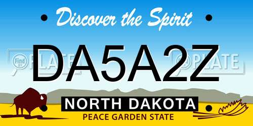 DA5A2Z North Dakota License Plate
