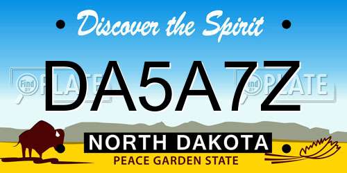 DA5A7Z North Dakota License Plate