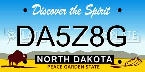 DA5Z8G North Dakota License Plate