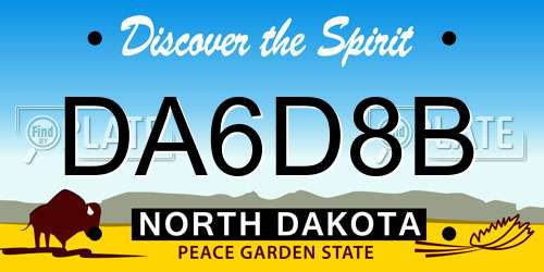 DA6D8B North Dakota License Plate
