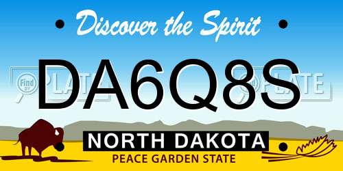 DA6Q8S North Dakota License Plate