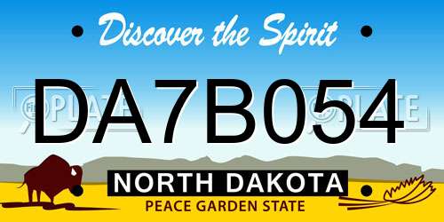 DA7B054 North Dakota License Plate
