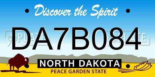 DA7B084 North Dakota License Plate