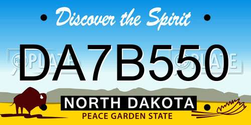 DA7B550 North Dakota License Plate
