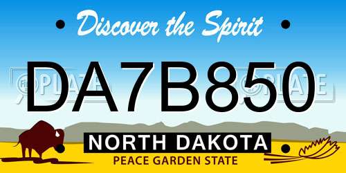 DA7B850 North Dakota License Plate