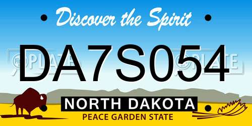 DA7S054 North Dakota License Plate