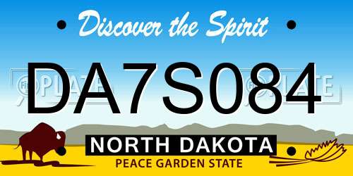 DA7S084 North Dakota License Plate