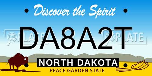 DA8A2T North Dakota License Plate