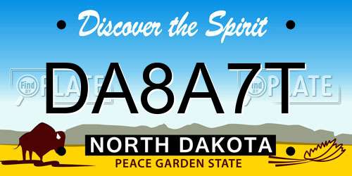 DA8A7T North Dakota License Plate