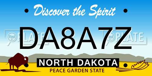 DA8A7Z North Dakota License Plate