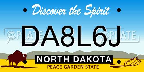 DA8L6J North Dakota License Plate