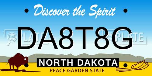 DA8T8G North Dakota License Plate