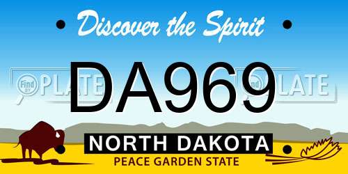 DA969 North Dakota License Plate
