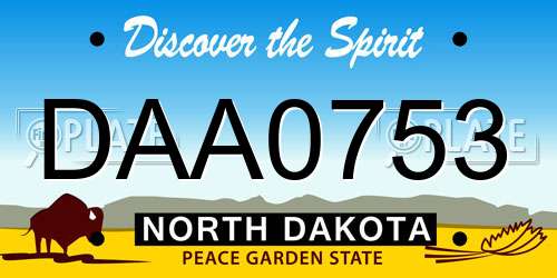 DAA0753 North Dakota License Plate