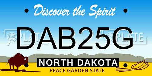 DAB25G North Dakota License Plate