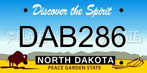 DAB286 North Dakota License Plate