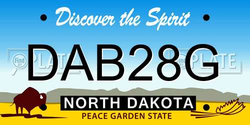 DAB28G North Dakota License Plate