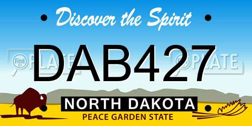 DAB427 North Dakota License Plate
