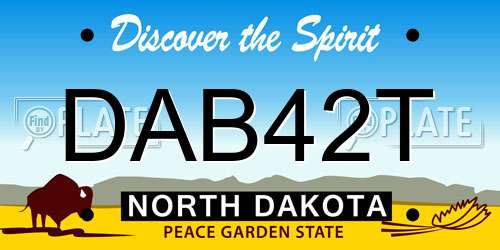 DAB42T North Dakota License Plate