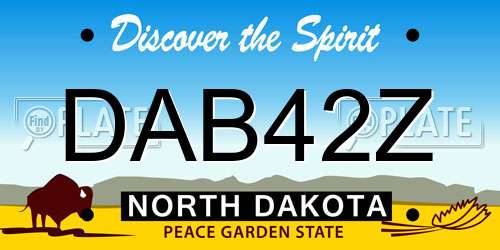 DAB42Z North Dakota License Plate