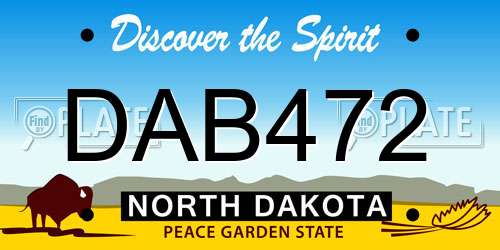 DAB472 North Dakota License Plate