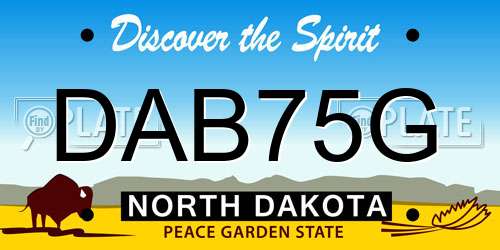 DAB75G North Dakota License Plate